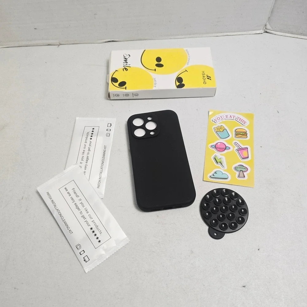 HSAOHD Silicone Case for iPhone 14 Pro 6.1 Black Protective Cover